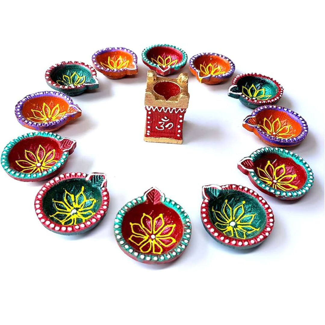 Painted Clay Diya